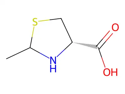 (4S)-2-methyl-1,3-thiazolidine-4-carboxylic acid structure