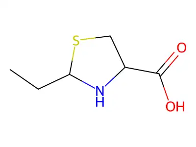 (4S)-2-ethyl-1,3-thiazolidine-4-carboxylic acid structure