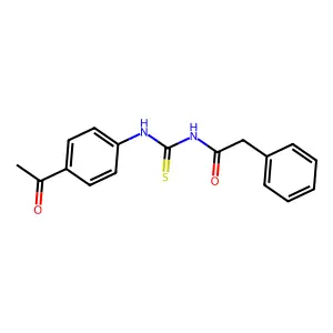 N-[(4-acetylphenyl)carbamothioyl]-2-phenylacetamide structure