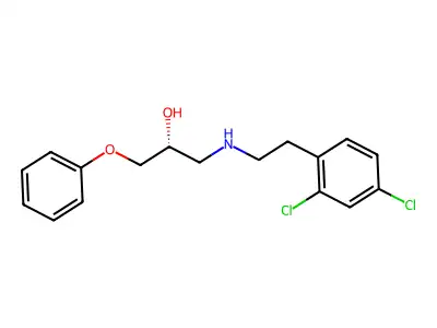 (2R)-1-{[2-(2,4-dichlorophenyl)ethyl]amino}-3-phenoxypropan-2-ol structure