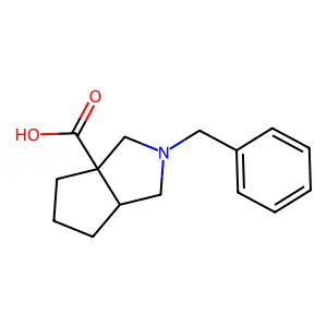 rac-(3aR,6aR)-2-benzyl-octahydrocyclopenta(c)pyrrole-3a-carboxylic acid structure