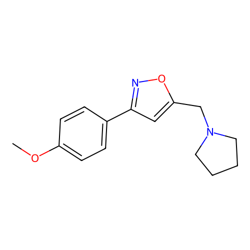 3-(4-Methoxyphenyl)-5-(pyrrolidin-1-ylmethyl)-1,2-oxazole structure