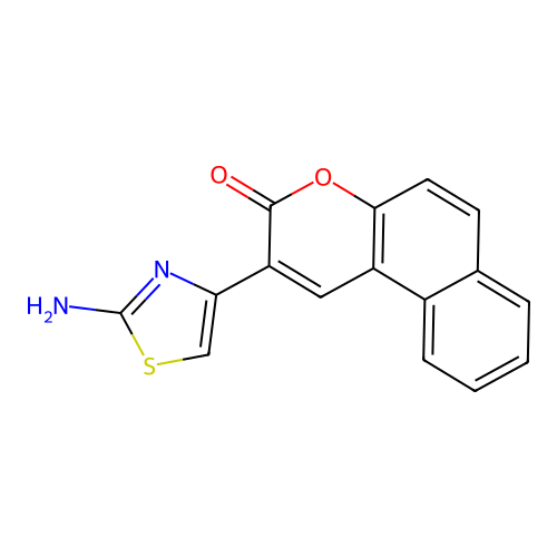 2-(2-amino-1,3-thiazol-4-yl)-3H-benzo[f]chromen-3-one structure