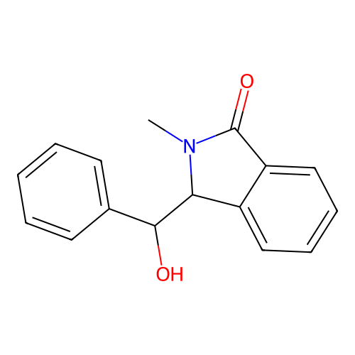 3-[hydroxy(phenyl)methyl]-2-methyl-3H-isoindol-1-one structure