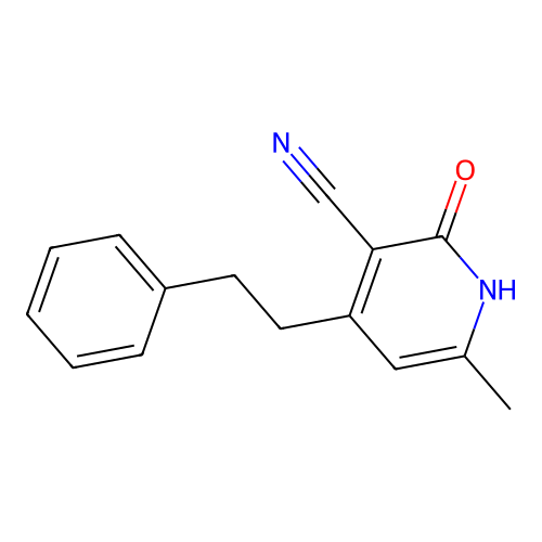 Nicotinonitrile, 1,2-dihydro-6-methyl-2-oxo-4-phenethyl- structure
