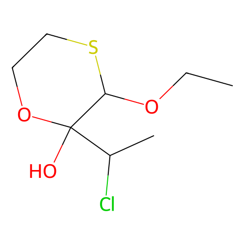 2-(1-Chloroethyl)-3-ethoxy-1,4-oxathian-2-ol structure