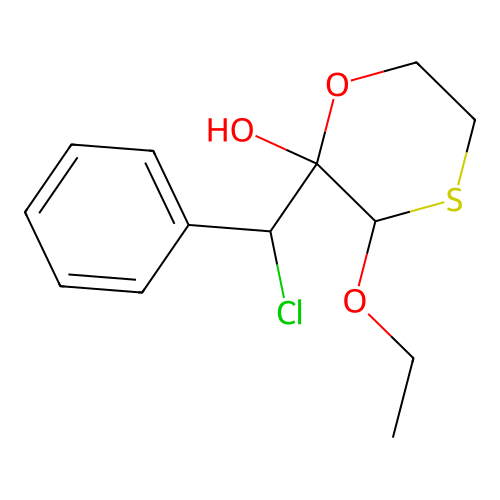 2-[Chloro(phenyl)methyl]-3-ethoxy-1,4-oxathian-2-ol structure