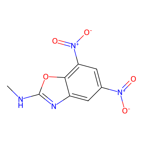 N-methyl-5,7-dinitro-1,3-benzoxazol-2-amine structure