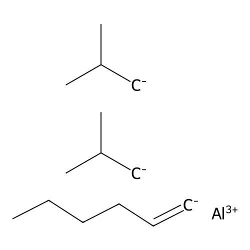 Aluminum;hex-1-ene;bis(2-methanidylpropane) structure
