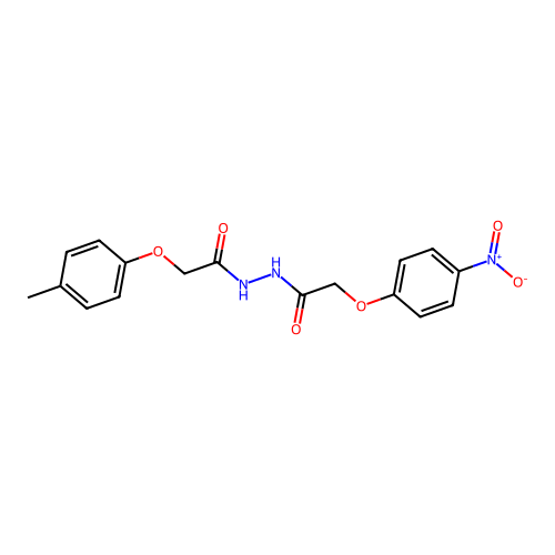 2-(4-methylphenoxy)-N'-[(4-nitrophenoxy)acetyl]acetohydrazide structure