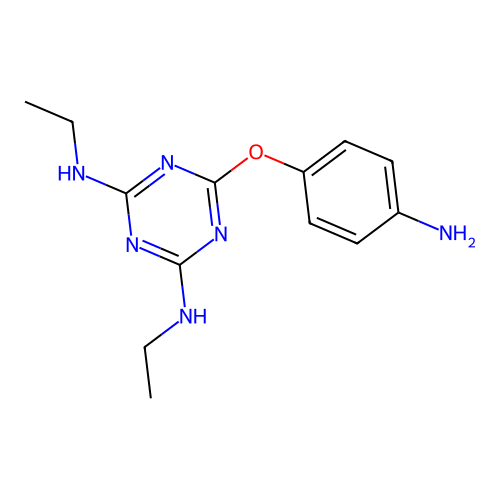 6-(4-aminophenoxy)-N,N'-diethyl-1,3,5-triazine-2,4-diamine structure
