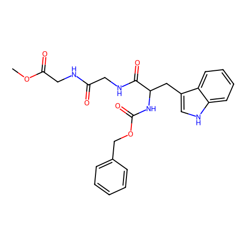 Carbobenzyloxy-L-tryptophylglycylglycine methyl ester structure