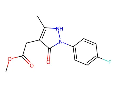 methyl 2-[1-(4-fluorophenyl)-5-hydroxy-3-methyl-1H-pyrazol-4-yl]acetate structure