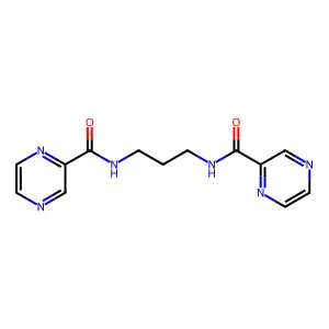 N-[3-(pyrazine-2-carbonylamino)propyl]pyrazine-2-carboxamide structure