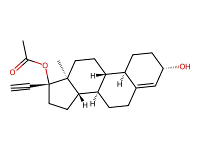 3-Hydroxy-19-norpregn-4-en-20-yn-17-yl acetate structure