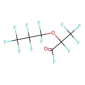 2,3,3,3-Tetrafluoro-2-(1,1,2,2,3,3,3-heptafluoropropoxy)propanoyl fluoride structure