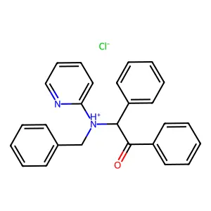 Acetophenone, 2-(benzyl(2-pyridyl)amino)-2-phenyl-, hydrochloride structure