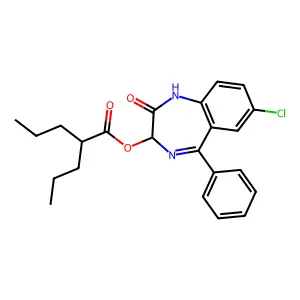 Oxazepam dipropylacetate structure