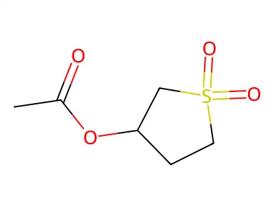 Thiophene-3-ol, tetrahydro-, 3-acetate, 1,1-dioxide structure