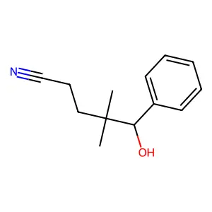 5-Hydroxy-4,4-dimethyl-5-phenylpentanenitrile structure