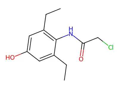 Acetamide, 2-chloro-N-(2,6-diethyl-4-hydroxyphenyl)- structure