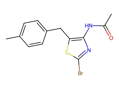 N-(2-Bromo-5-(4-methylbenzyl)thiazol-4-yl)acetamide structure
