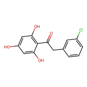 2-(3-Chlorophenyl)-1-(2,4,6-trihydroxyphenyl)ethan-1-one structure