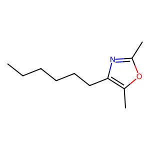 4-Hexyl-2,5-dimethyloxazole structure