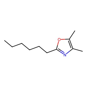 2-Hexyl-4,5-dimethyloxazole structure