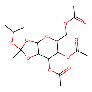 (6,7-diacetyloxy-2-methyl-2-propan-2-yloxy-5,6,7,7a-tetrahydro-3aH-[1,3]dioxolo[4,5-b]pyran-5-yl)methyl acetate structure