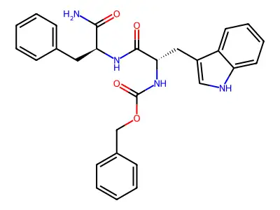 Benzyl N-[1-[(1-carbamoyl-2-phenyl-ethyl)carbamoyl]-2-(1H-indol-3-yl)ethyl]carbamate structure