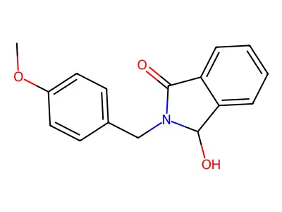 1H-Isoindol-1-one, 2,3-dihydro-3-hydroxy-2-[(4-methoxyphenyl)methyl]- structure