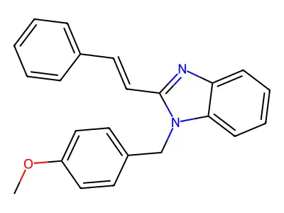 1-[(4-Methoxyphenyl)methyl]-2-(2-phenylethenyl)benzimidazole structure