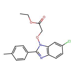 ethyl 2-{[6-chloro-2-(4-methylphenyl)-1H-1,3-benzimidazol-1-yl]oxy}acetate structure