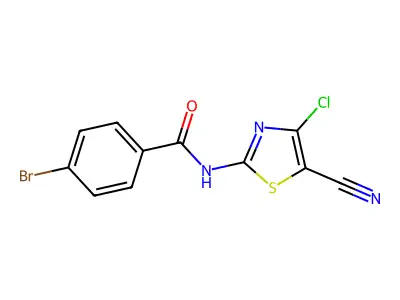 4-bromo-N-(4-chloro-5-cyano-1,3-thiazol-2-yl)benzamide structure