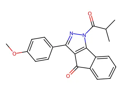 3-(4-methoxyphenyl)-1-(2-methylpropanoyl)-1H,4H-indeno[1,2-c]pyrazol-4-one structure