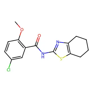 5-chloro-2-methoxy-N-(4,5,6,7-tetrahydro-1,3-benzothiazol-2-yl)benzamide structure