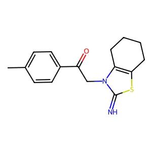 2-(2-Imino-4,5,6,7-tetrahydro-1,3-benzothiazol-3-yl)-1-(4-methylphenyl)ethanone structure