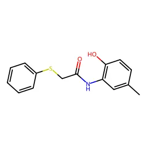 N-(2-hydroxy-5-methylphenyl)-2-(phenylsulfanyl)acetamide structure