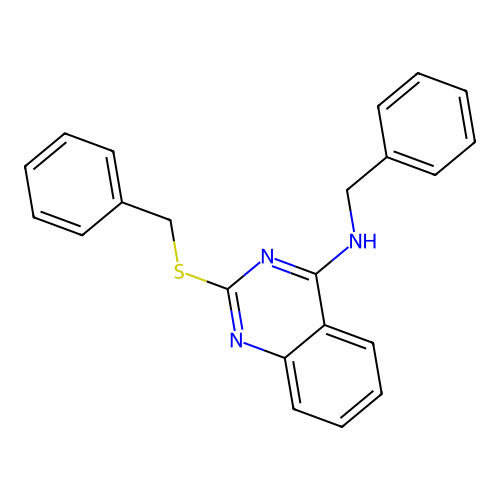 N-benzyl-2-(benzylthio)quinazolin-4-amine structure