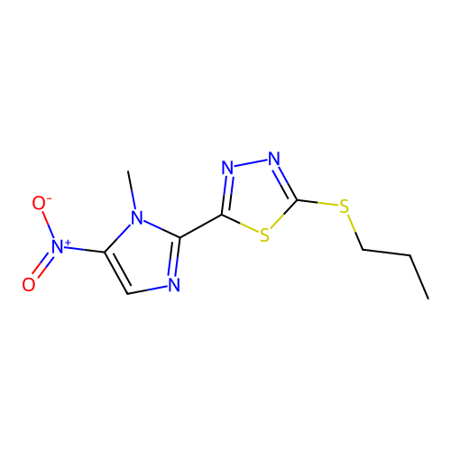 1,3,4-Thiadiazole, 2-(1-methyl-5-nitro-1H-imidazol-2-yl)-5-(propylthio)- structure