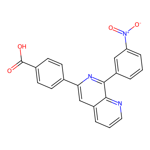 4-(8-(3-Nitrophenyl)-(1,7)naphthyridin-6-yl)benzoic acid structure