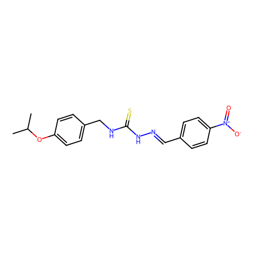 4-Nitrobenzaldehyde N-(4-isopropoxybenzyl)thiosemicarbazone structure