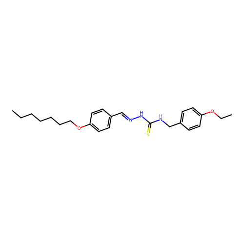 (2E)-N-(4-ethoxybenzyl)-2-[4-(heptyloxy)benzylidene]hydrazinecarbothioamide structure