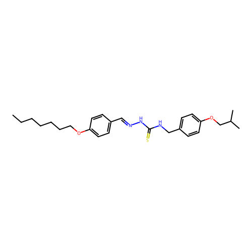 4-(heptyloxy)benzaldehyde N-(4-isobutoxybenzyl)thiosemicarbazone structure