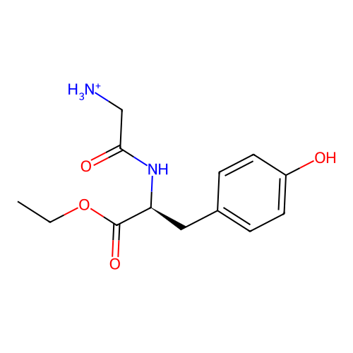 2-{[(2S)-1-Ethoxy-3-(4-hydroxyphenyl)-1-oxopropan-2-yl]imino}-2-hydroxyethan-1-aminium structure