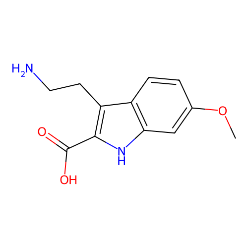 3-(2-aminoethyl)-6-methoxy-1H-indole-2-carboxylic acid structure