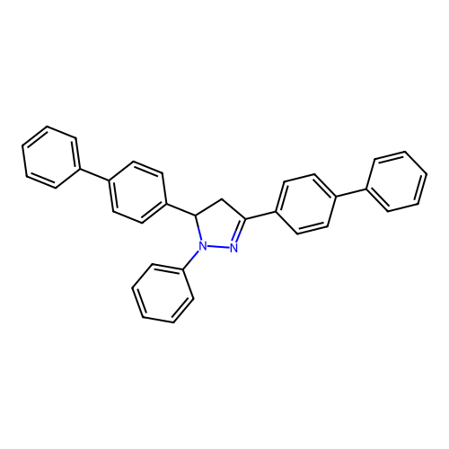 3,5-di(biphenyl-4-yl)-1-phenyl-4,5-dihydro-1H-pyrazole structure