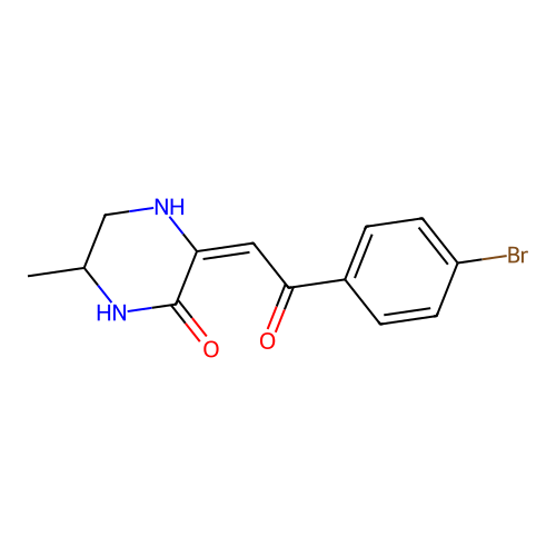 3-[2-(4-Bromophenyl)-2-oxoethylidene]-6-methylpiperazin-2-one structure