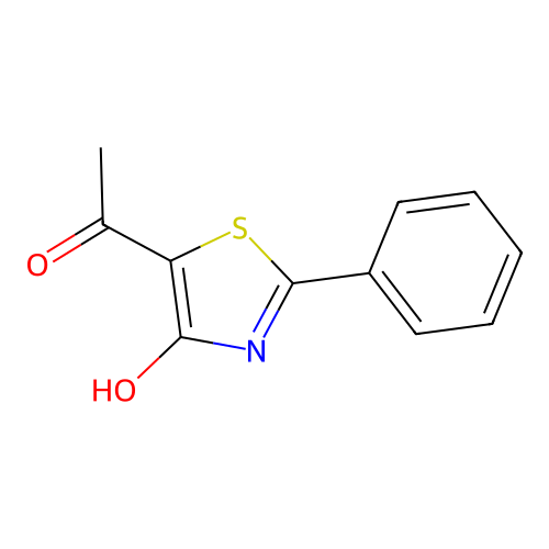 Thiazole, 5-acetyl-4-hydroxy-2-phenyl- structure